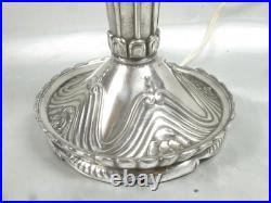 Lampe Art Déco Verrerie Globe Opalescent Ezan France Pied Métal Argenté L R