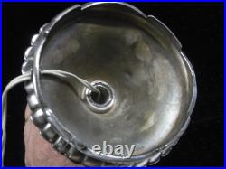 Lampe Art Déco Verrerie Globe Opalescent Ezan France Pied Métal Argenté L R