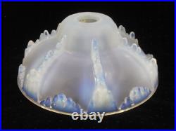 Lampe Art Déco Verrerie Globe Opalescent Ezan France Pied Métal Argenté L R