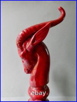 Lampe Art Deco, antilope signée de Paul Milet Sèvres Made in France, années 30