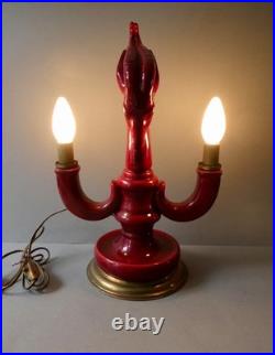 Lampe Art Deco, antilope signée de Paul Milet Sèvres Made in France, années 30