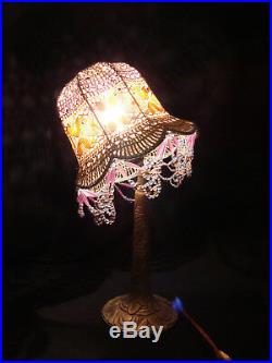 Lampe Art Déco dépoque, piètement en bronze argenté