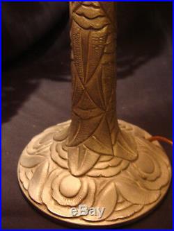 Lampe Art Déco dépoque, piètement en bronze argenté