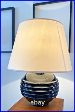 Lampe Art Déco en opaline noire -Jacques Adnet élégance des années 30