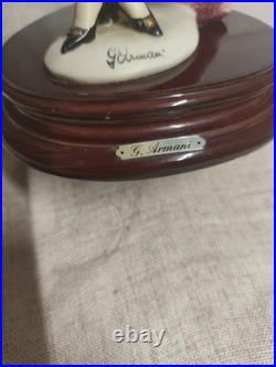 Lampe Art Déco figurative Giuseppe Armani femme années 30 abat-jour franges