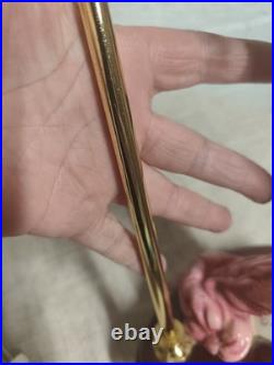 Lampe Art Déco figurative Giuseppe Armani femme années 30 abat-jour franges