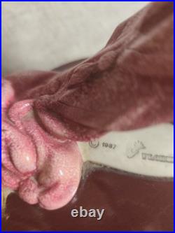 Lampe Art Déco figurative Giuseppe Armani femme années 30 abat-jour franges