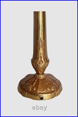 Lampe Art Deco obus en verre nuage rouge signé RETHONDES