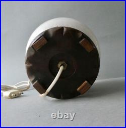 Lampe Art Deco, pied boule en céramique craquelée, vers 1940-50
