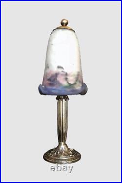 Lampe Art Deco verre moucheté signé MULLER Frères jolie forme France 1930