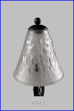 Lampe Art Deco verre pressé signé MULLER Frères bon facture recâblé France 1930s