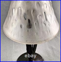 Lampe Art Deco verre pressé signé MULLER Frères bon facture recâblé France 1930s