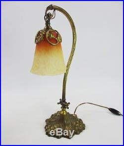 Lampe Art nouveau bronze pâte de verre Charles Schneider