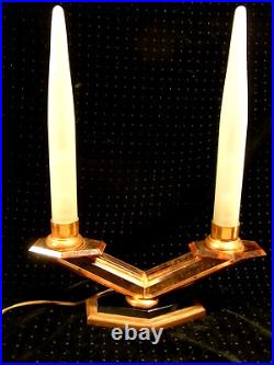 Lampe Bougeoir Chandelier Art Deco Flamme Lampe Miroir Bronze Candlestick