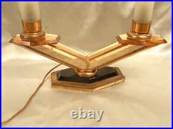 Lampe Bougeoir Chandelier Art Deco Flamme Lampe Miroir Bronze Candlestick