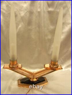 Lampe Bougeoir Chandelier Art Deco Flamme Lampe Miroir Bronze Candlestick