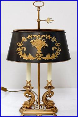 Lampe Bouillotte Style Louis XVI Empire Napoleon En Laiton Dore