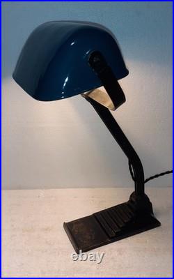 Lampe Bureau Erpe Dite De Notaire Ou Banquier, Art Deco, Bauhaus, Tres Bon Etat