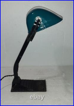 Lampe Bureau Erpe Dite De Notaire Ou Banquier, Art Deco, Bauhaus, Tres Bon Etat