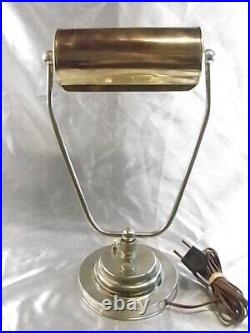 Lampe Bureau Notaire Bronze Chrome Pied Rotule Abat Jour Pivotant Art Deco Lamp