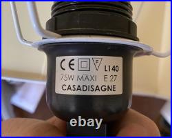Lampe CASADISAGNE L140 Laiton patiné noir & Schintz écru Art Déco