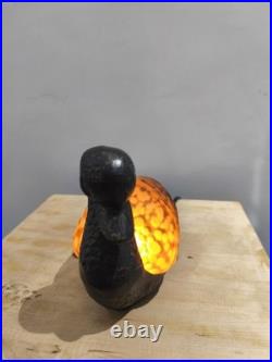 Lampe Canard Bronze Et Pate De Verre
