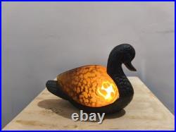 Lampe Canard Bronze Et Pate De Verre