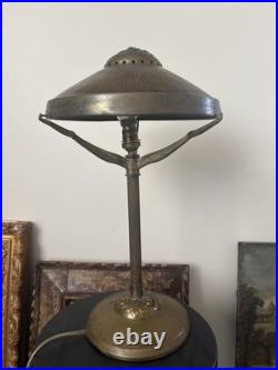Lampe Champignon Ancienne En Laiton D Epoque Art Deco