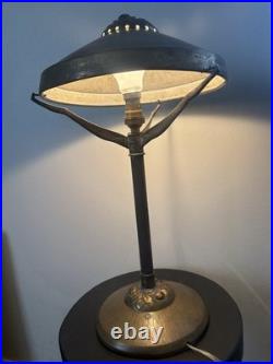 Lampe Champignon Ancienne En Laiton D Epoque Art Deco