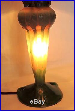 Lampe Champignon Art Deco Le Verre Francais Signature Au Berlingot Parfait Etat