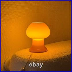 Lampe Champignon Vintage En Verre Opalin Orange Style Murano Space Age 70s