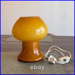 Lampe Champignon Vintage En Verre Opalin Orange Style Murano Space Age 70s