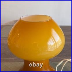 Lampe Champignon Vintage En Verre Opalin Orange Style Murano Space Age 70s