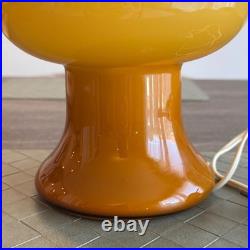 Lampe Champignon Vintage En Verre Opalin Orange Style Murano Space Age 70s