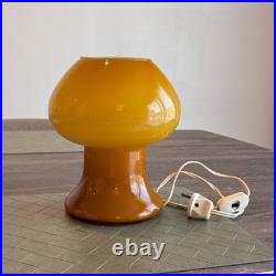 Lampe Champignon Vintage En Verre Opalin Orange Style Murano Space Age 70s