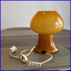 Lampe Champignon Vintage En Verre Opalin Orange Style Murano Space Age 70s