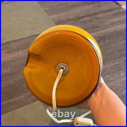 Lampe Champignon Vintage En Verre Opalin Orange Style Murano Space Age 70s