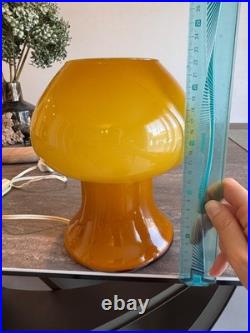 Lampe Champignon Vintage En Verre Opalin Orange Style Murano Space Age 70s