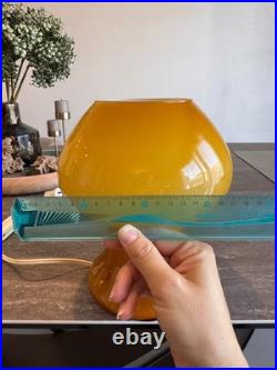 Lampe Champignon Vintage En Verre Opalin Orange Style Murano Space Age 70s