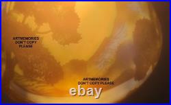 Lampe Champignon gout de Gallé 25 cm de haut, pate verre