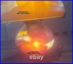 Lampe Champignon gout de Gallé 25 cm de haut, pate verre