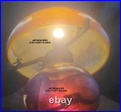 Lampe Champignon gout de Gallé 25 cm de haut, pate verre