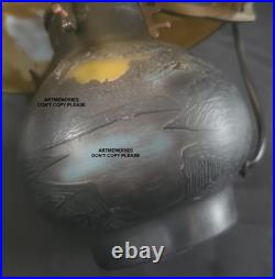 Lampe Champignon gout de Gallé 25 cm de haut, pate verre