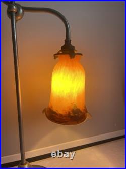 Lampe Col De Cygne de Bureau de Chevet Art Déco Tulipe Signée Cochelin France