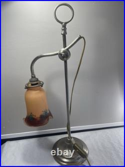 Lampe Col De Cygne de Bureau de Chevet Art Déco Tulipe Signée Cochelin France