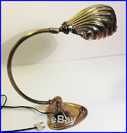 Lampe Coquillage Art Deco Brass Shell Lamp era W. A. S. BENSON Chapman 1930 1950
