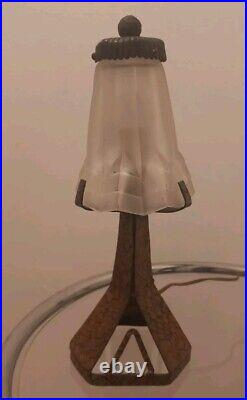 Lampe DEGUÉ signée 1930, Art Deco Modèle TOUR EIFFEL