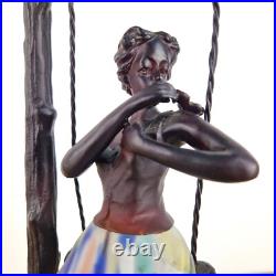 Lampe Dame à la balançoire style Art déco luminaire années 80 statue veilleuse