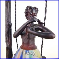 Lampe Dame à la balançoire style Art déco luminaire des années 80 veilleuse