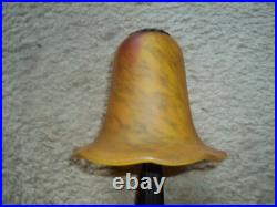 Lampe Daum Pied Fer Forge Art Deco Nouveau Pate De Verre Era Muller Galle Tulipe